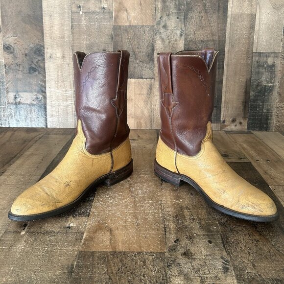 Lucchese Classics L8013 Roper Ostrich Western Cowboy Boots Mens 9 D - Picture 10 of 12